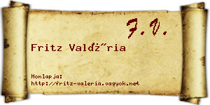 Fritz Valéria névjegykártya